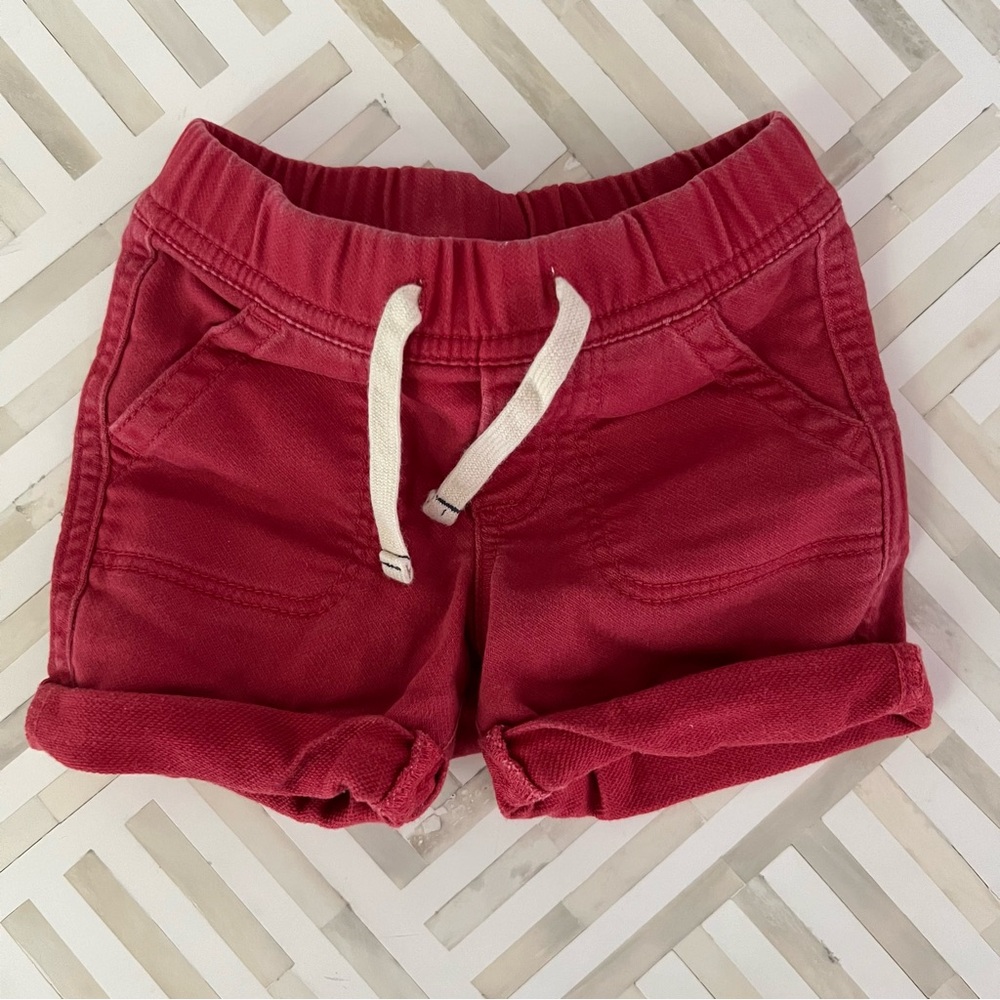GAP Baby Red Denim Jean Shorts, 3-6mo